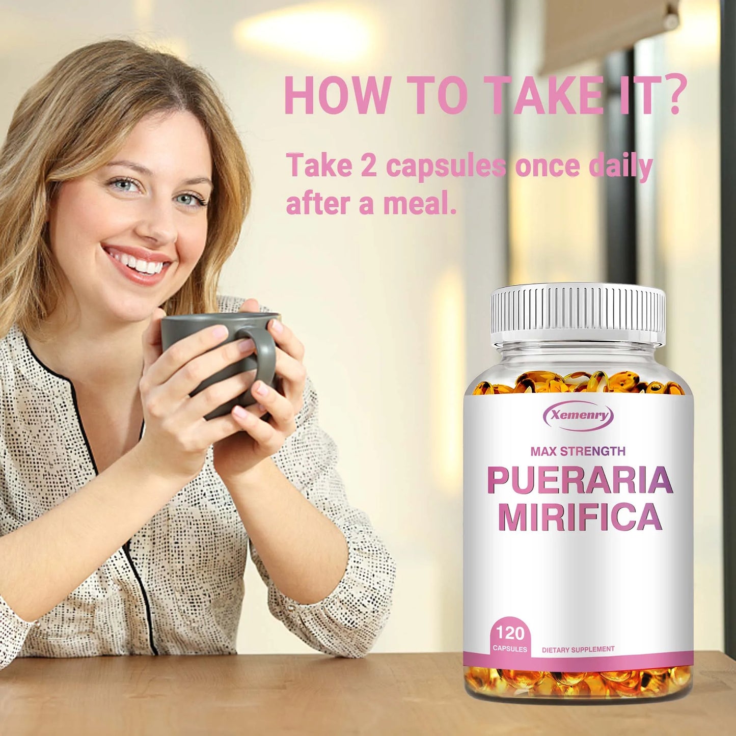 PUERARIA MIRIFICA Supplement - Support Bigger, Rounder, Firmer Breasts - 120 Capsules