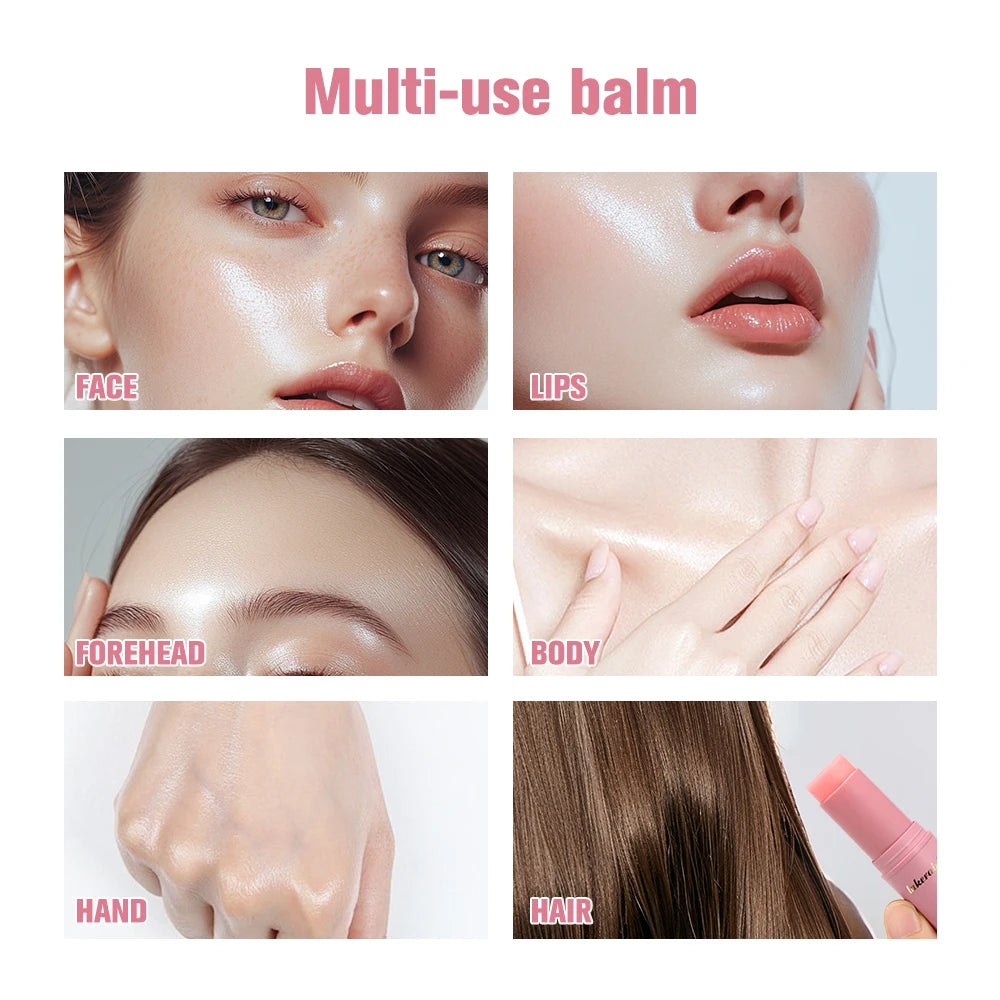 Wrinkle Bounce Multi Balm Extract Deep Hydrating Facial Skin Multi-functional Pink Balm Stick Skin Care Makeup Base Products