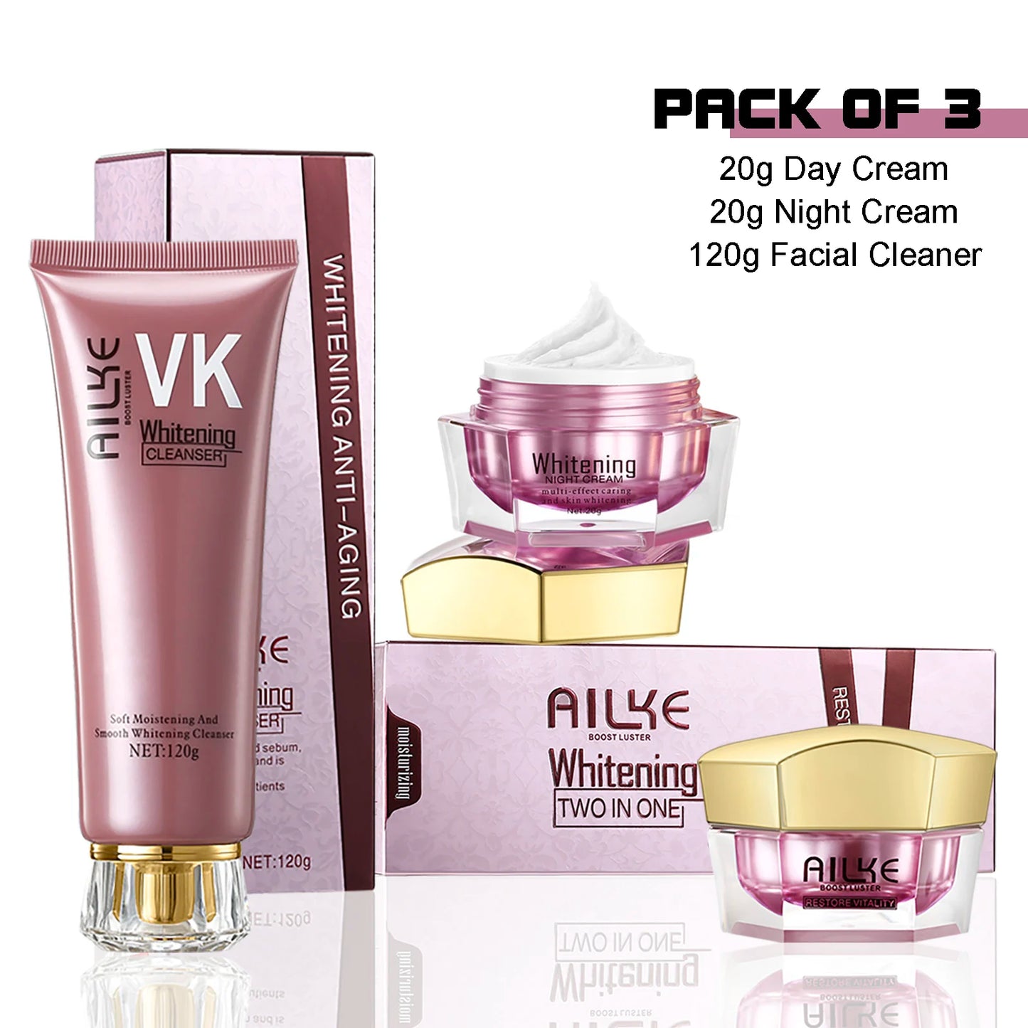 AILKE Face Cream With Hyaluron Scars Whitening Moisturizing Lifting Anti-aging Women Sleeping Dry Korean Bleaching Skin Care